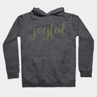 Joyful Olive Green Script Christmas Holiday Wish Hoodie